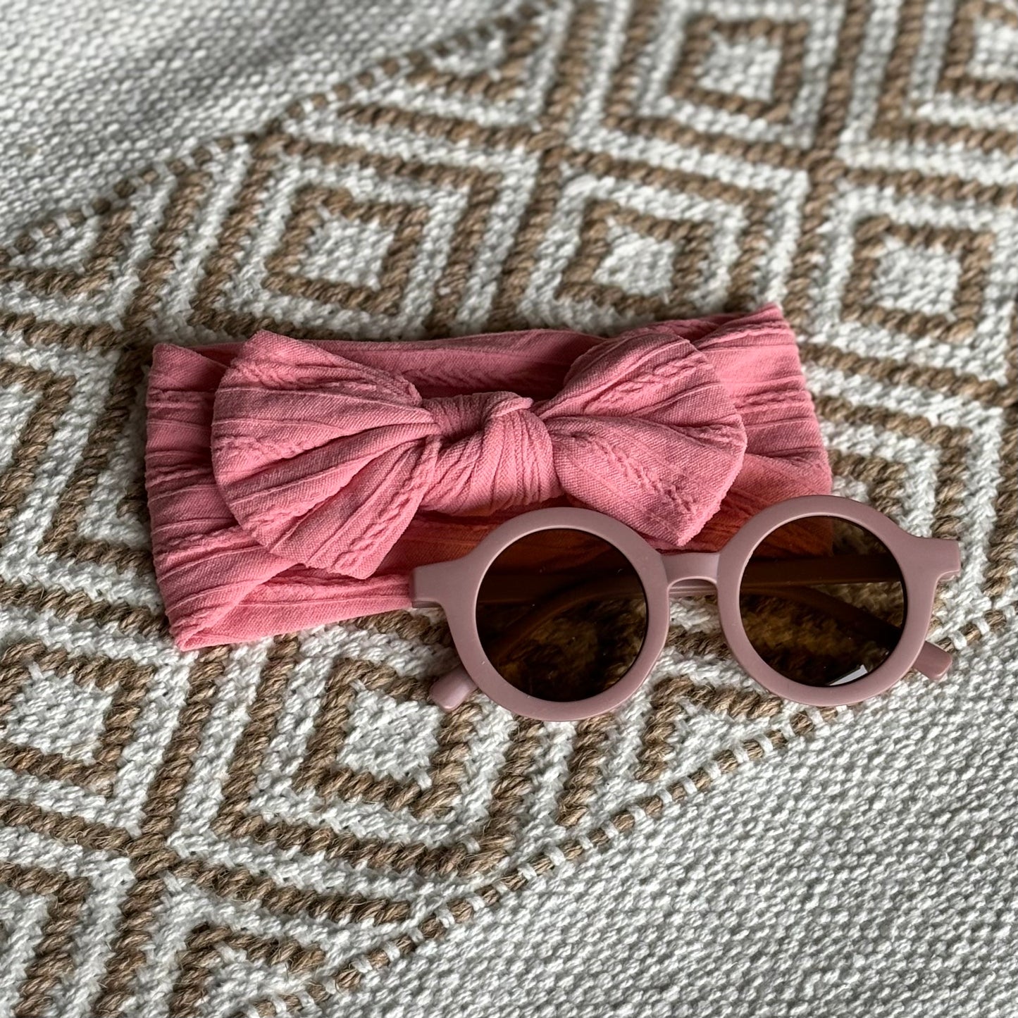 Zonnebril met haarband setje roze