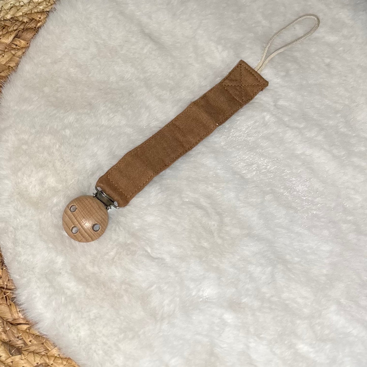 Speenkoord met naam roestbruin