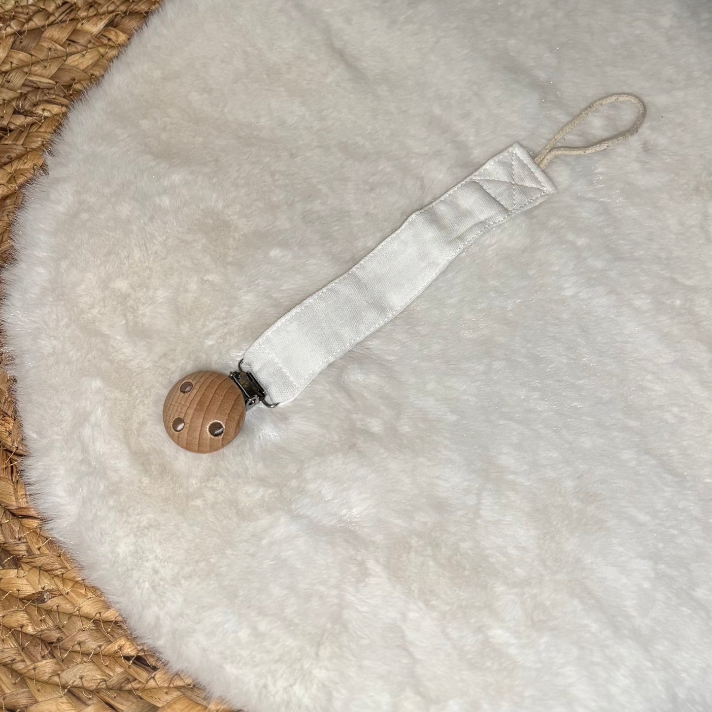 Speenkoord met naam wit