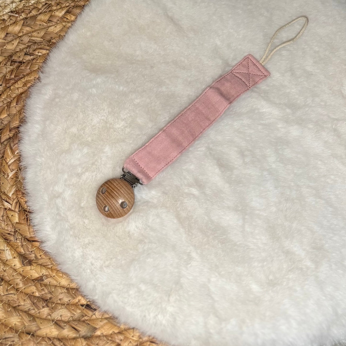 Speenkoord met naam roze