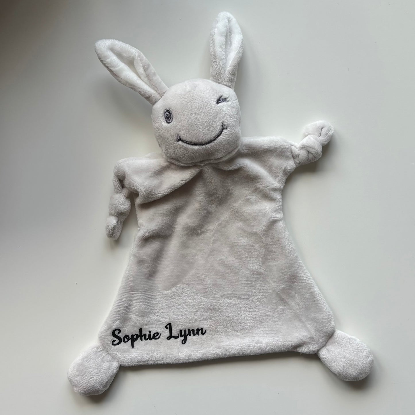 Knuffeldoekje lichtgrijs (met naam)