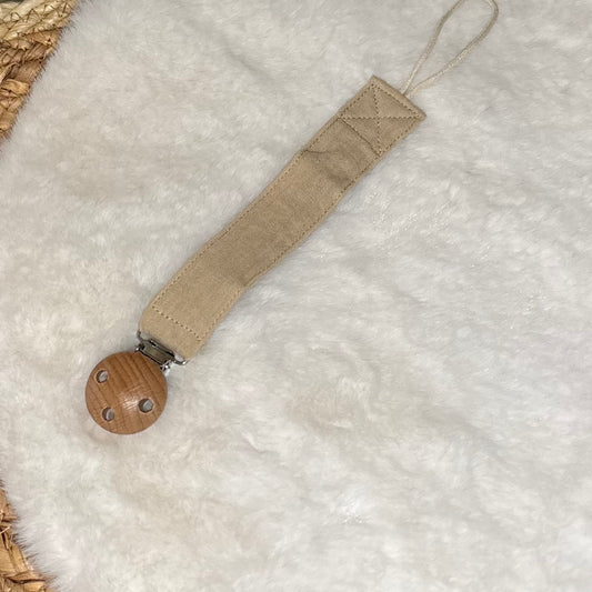 Speenkoord met naam beige