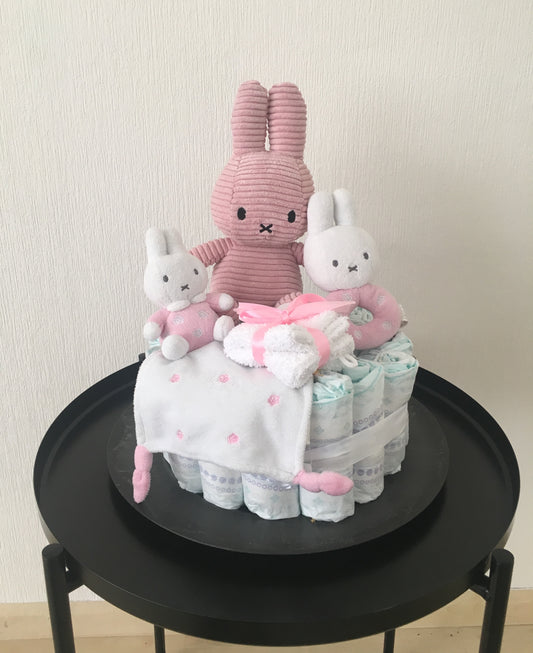 Luiertaart Nijntje roze 1laags