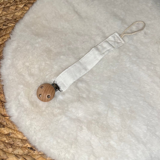 Speenkoord met naam wit