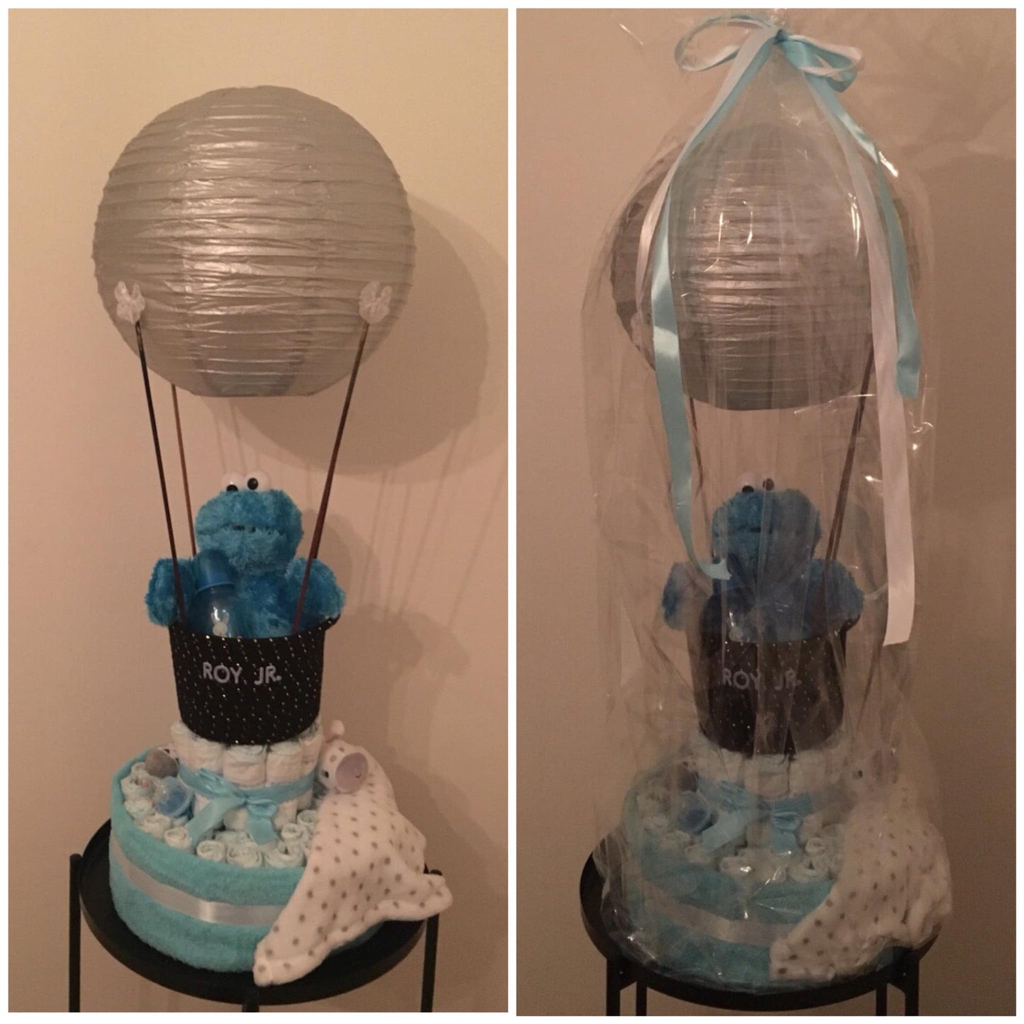 Luiertaart luchtballon blauw Koekiemonster