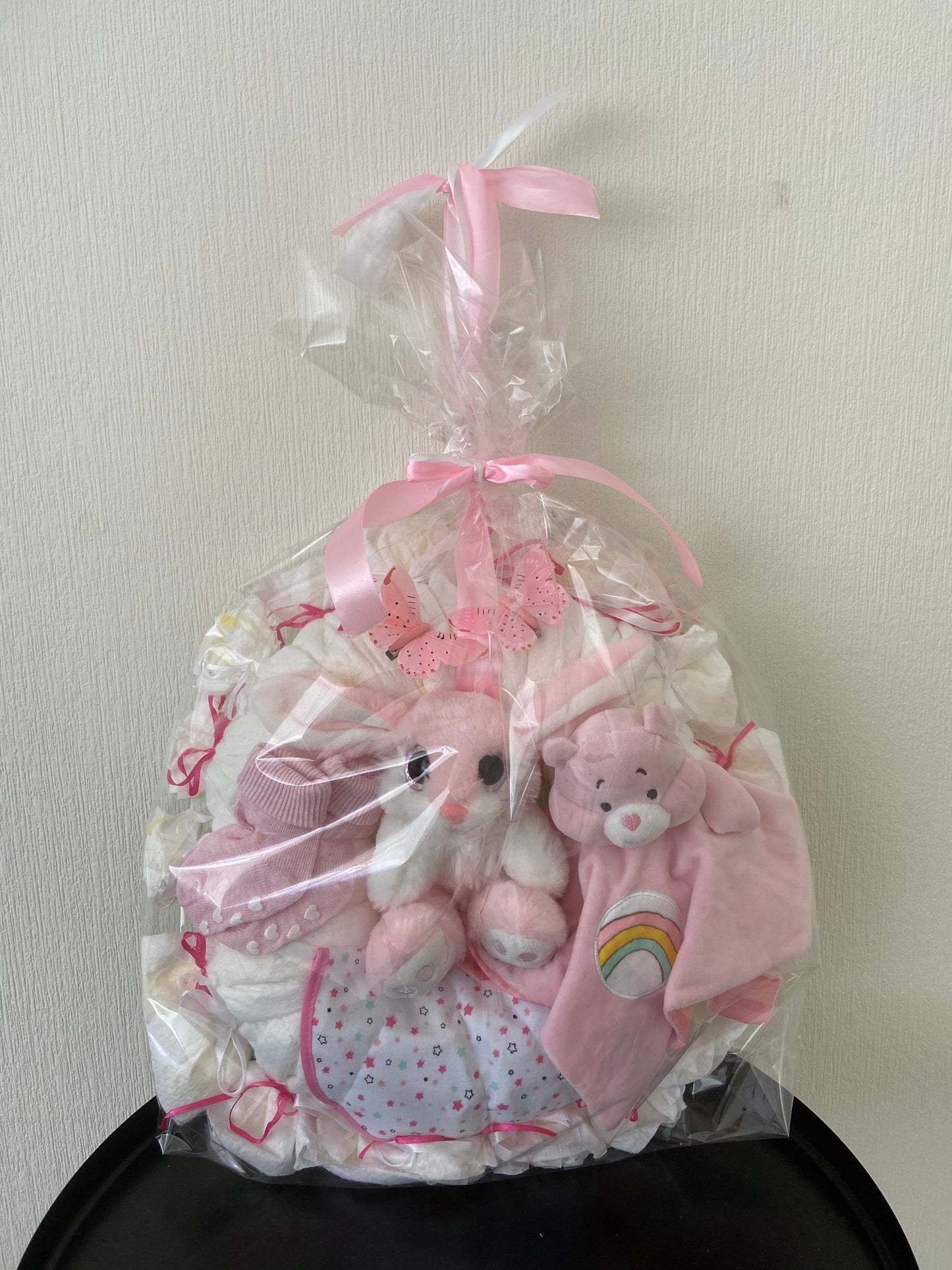 Luiertaart krans roze