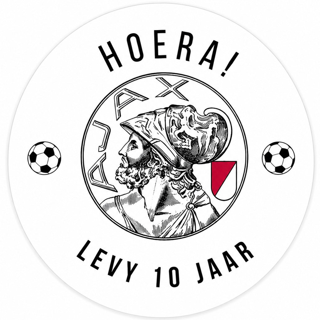 Sticker voetbalclub Ajax met naam